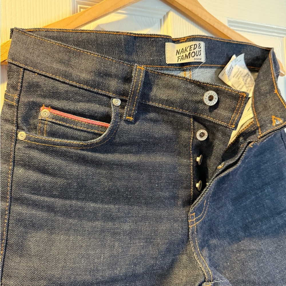 Naked & Famous RAW DENIM Men's Blue Jeans Sz 31 Super Guy